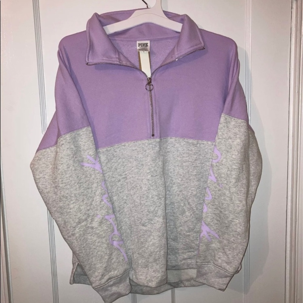 Nwt PINK varisty half zip